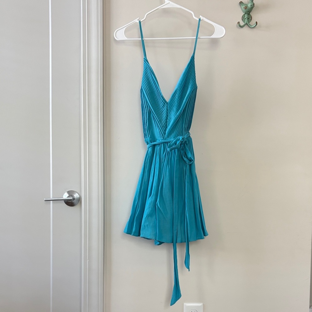 Blush Boutique Turquoise Romper with Adjustable Straps
